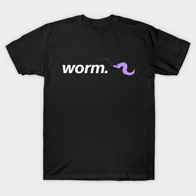 purple worm on a string. T-Shirt by audivo